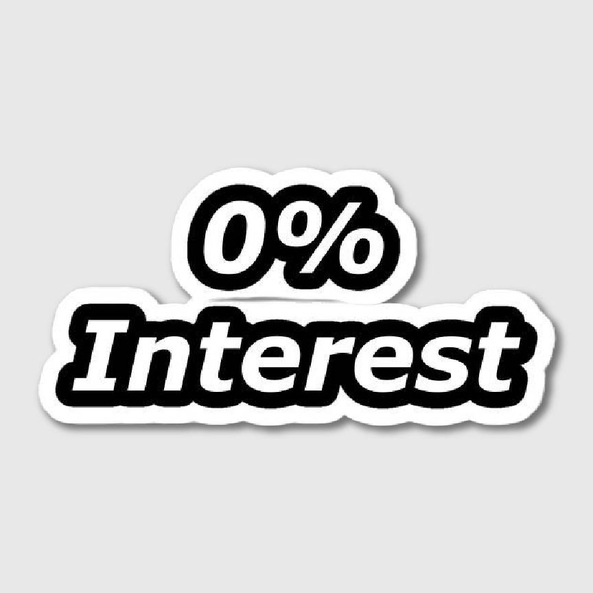0% Interest Sticker