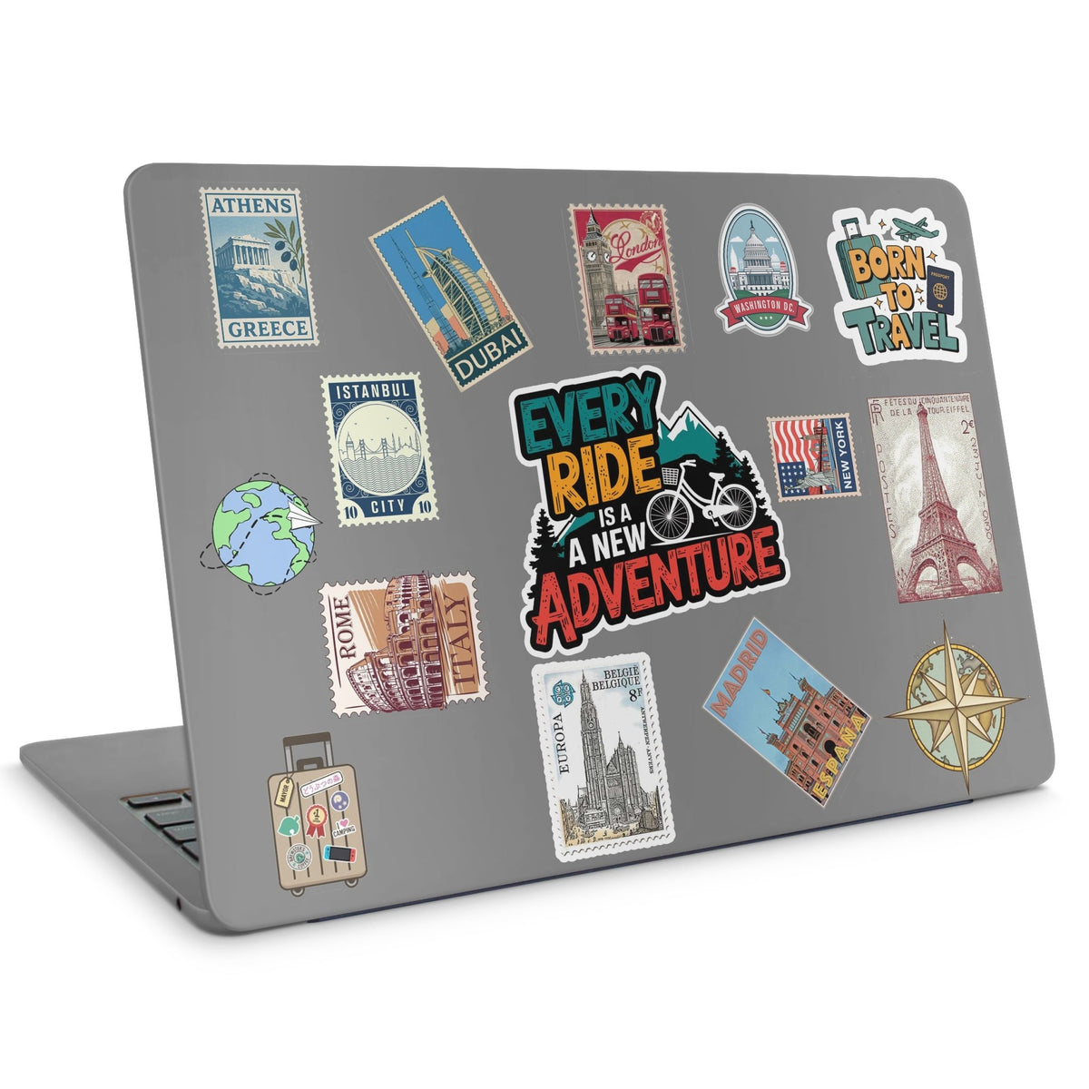 15 Journy Stamp Sticker pack - laptop top sticker set
