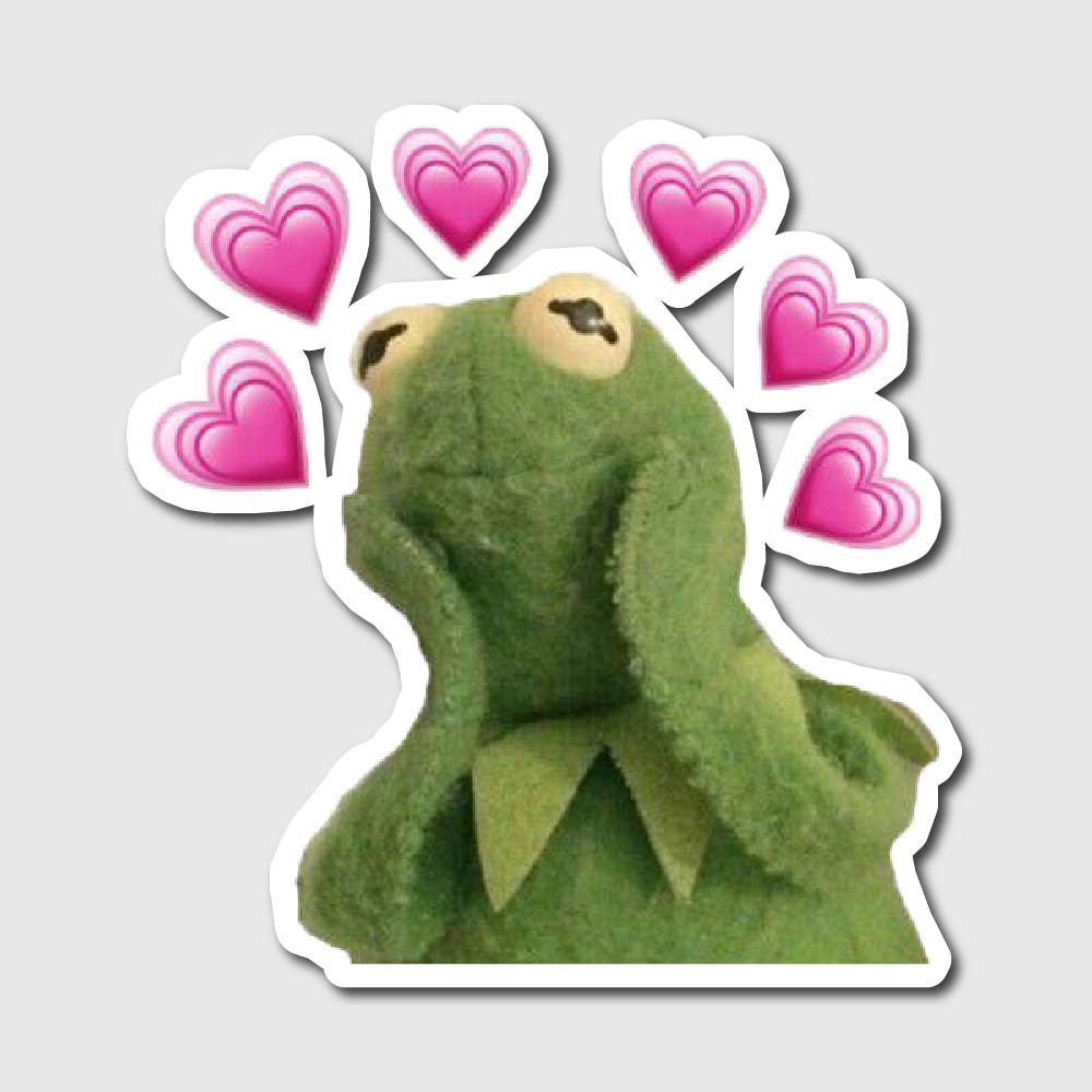 Kermit Heart Sticker