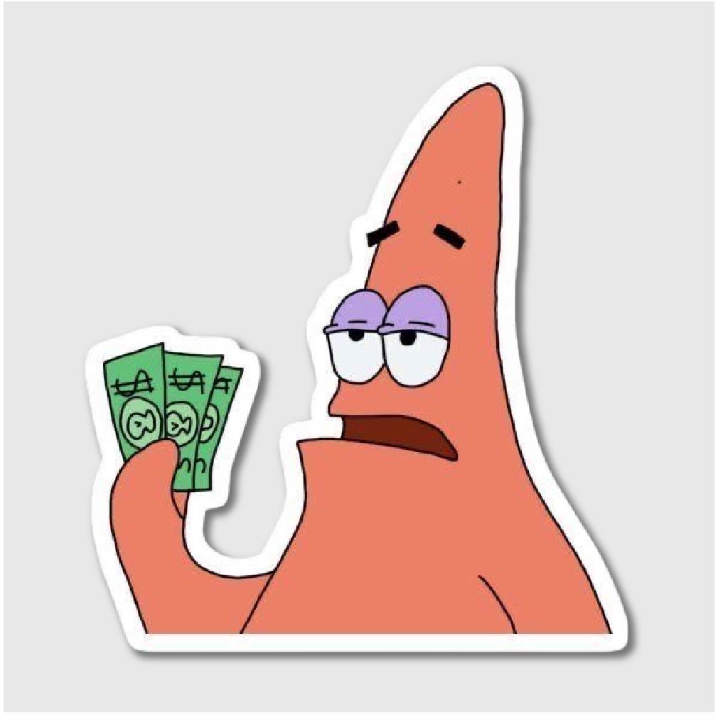 Patrick Money Sticker