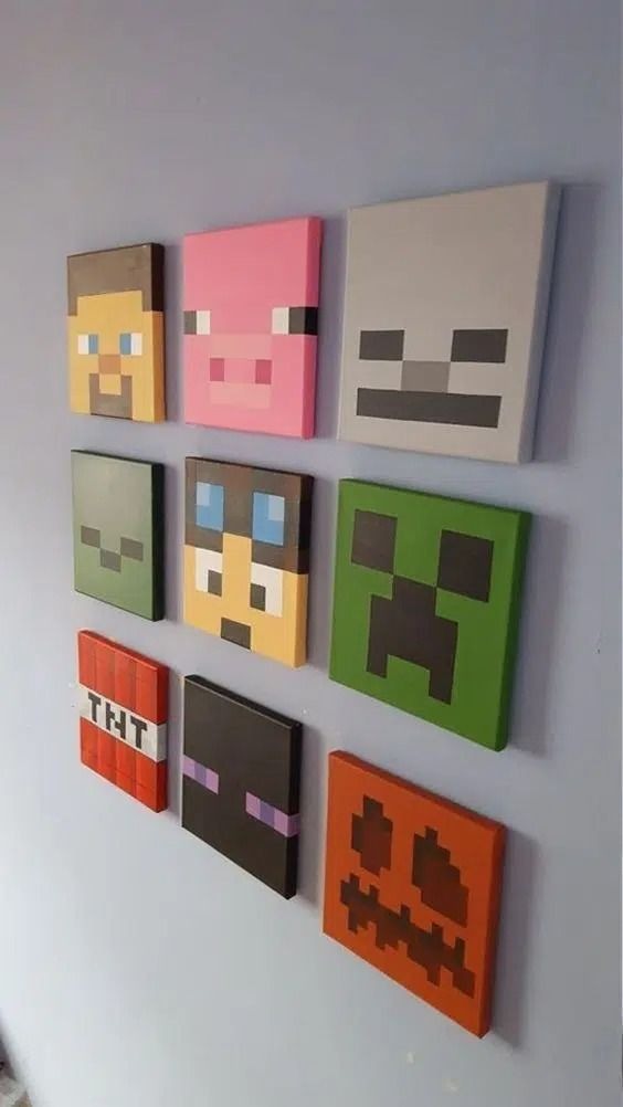 Minecraft Panel Of 9 Acrylic Wall Art