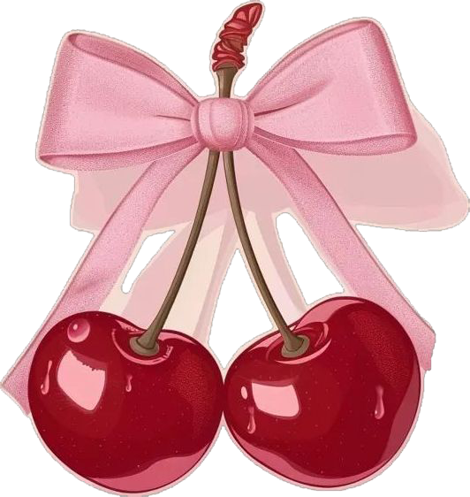 Aesthetic cherry with 2 bows