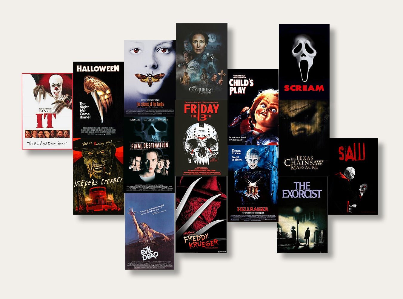Horror Movies Posters Set (x15 A5) - Poster set