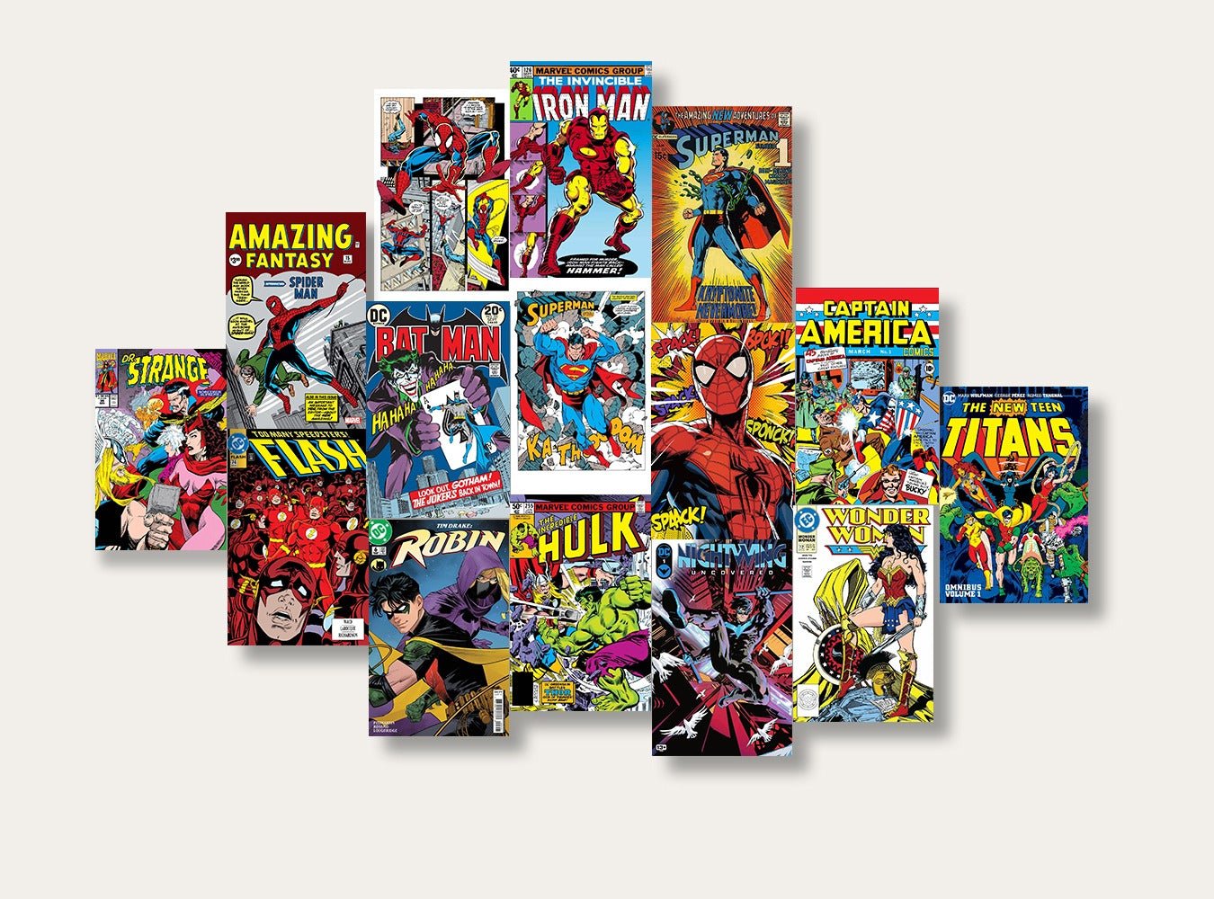 Marvel DC Comic Panels Poster Set (x15 A5) - Poster set