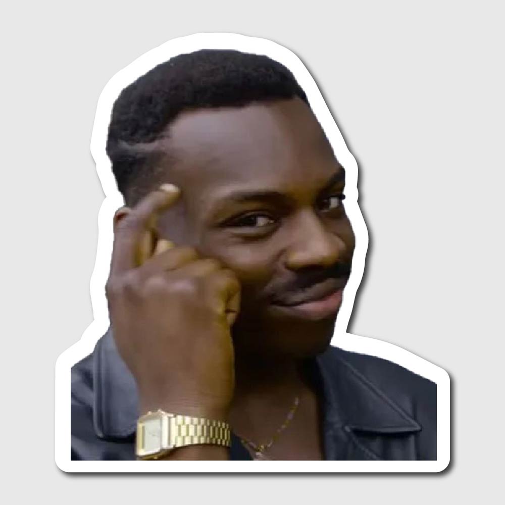 thinking meme sticker