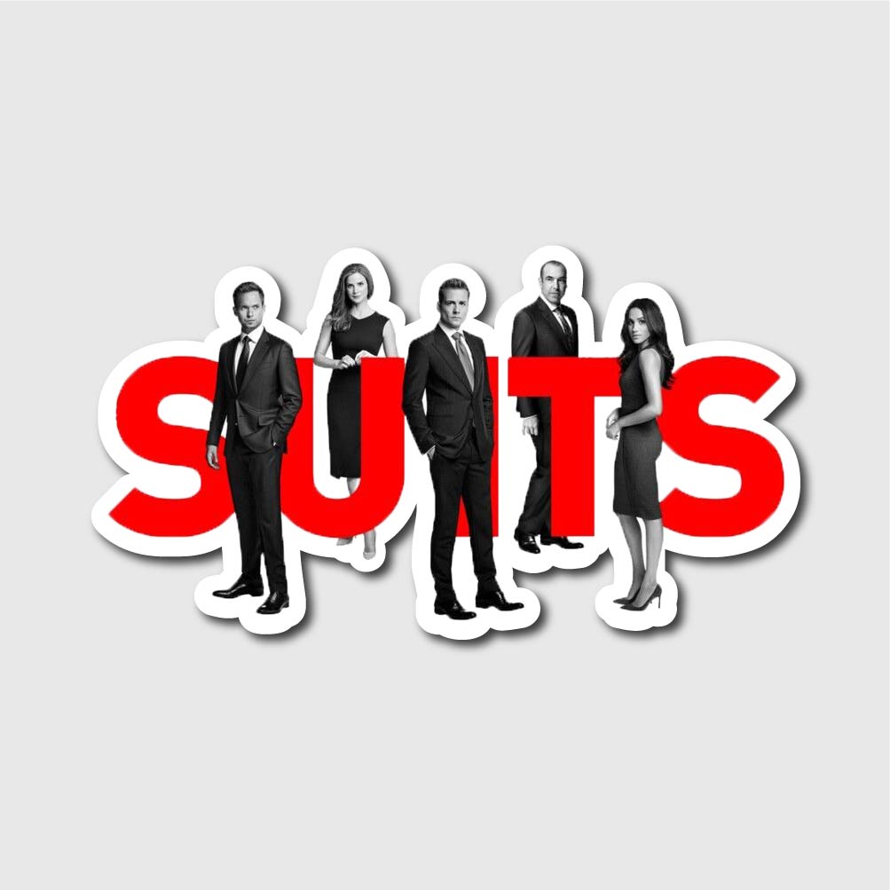 suits series sticker with all characters