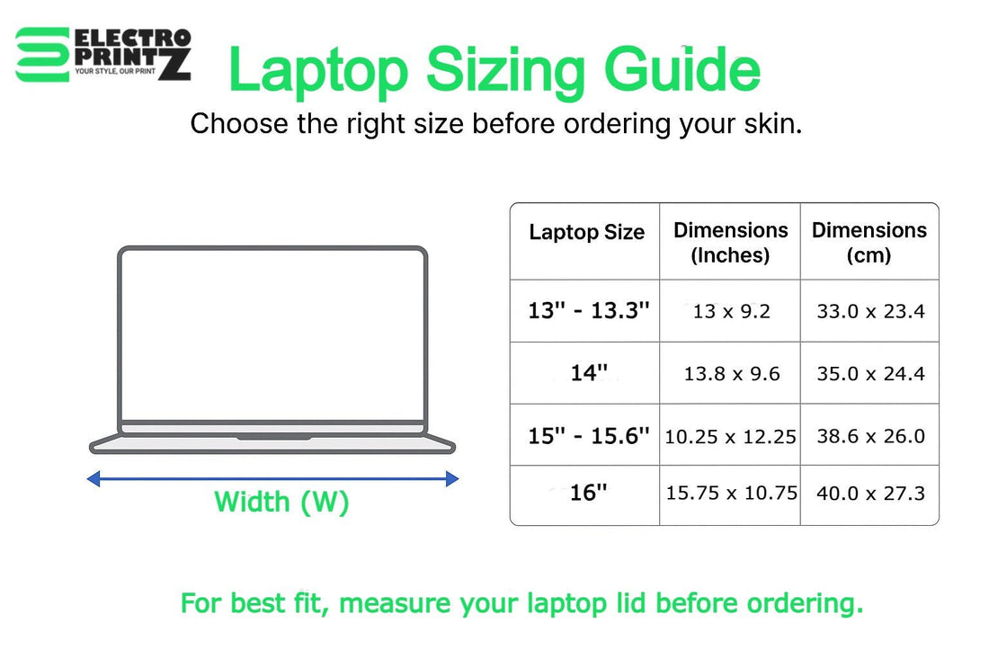 Laptop Skin Sizing Guide - Step-by-step - electroprintz.pk