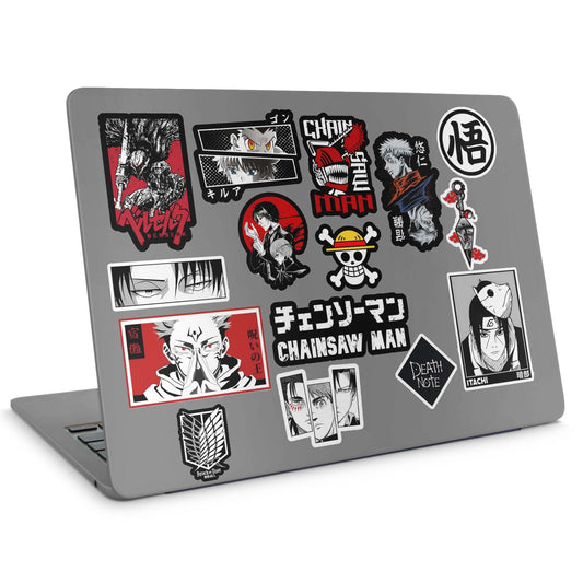15 Anime Stickers Pack - laptop top sticker set