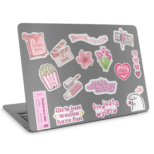 15 Girly Stickers Pack 2 - laptop top sticker set