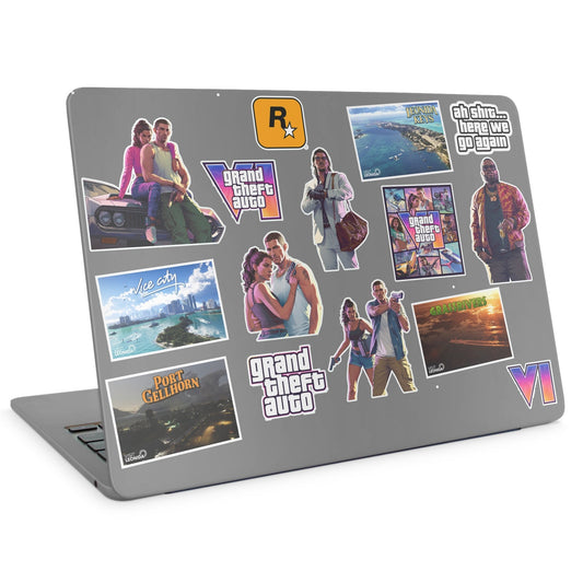15 GTA 6 Stickers Pack - laptop top sticker set