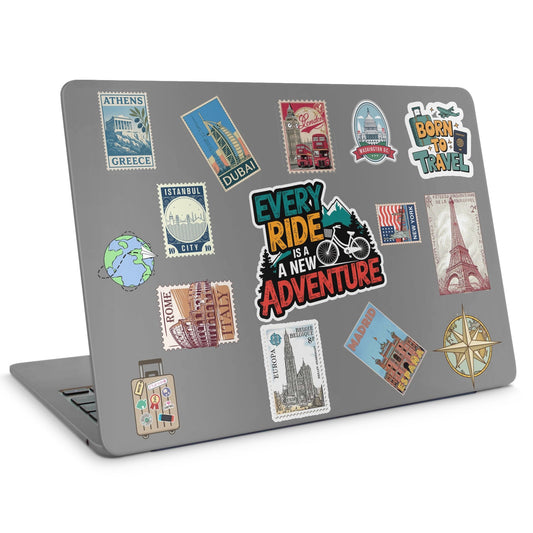 15 Journy Stamp Sticker pack - laptop top sticker set