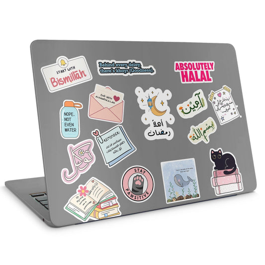 15 Ramadan Stickers Pack - laptop top sticker set