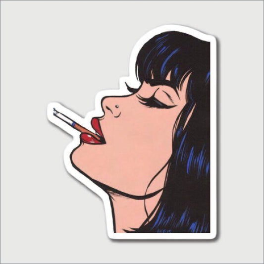 Girl Smoking Sticker