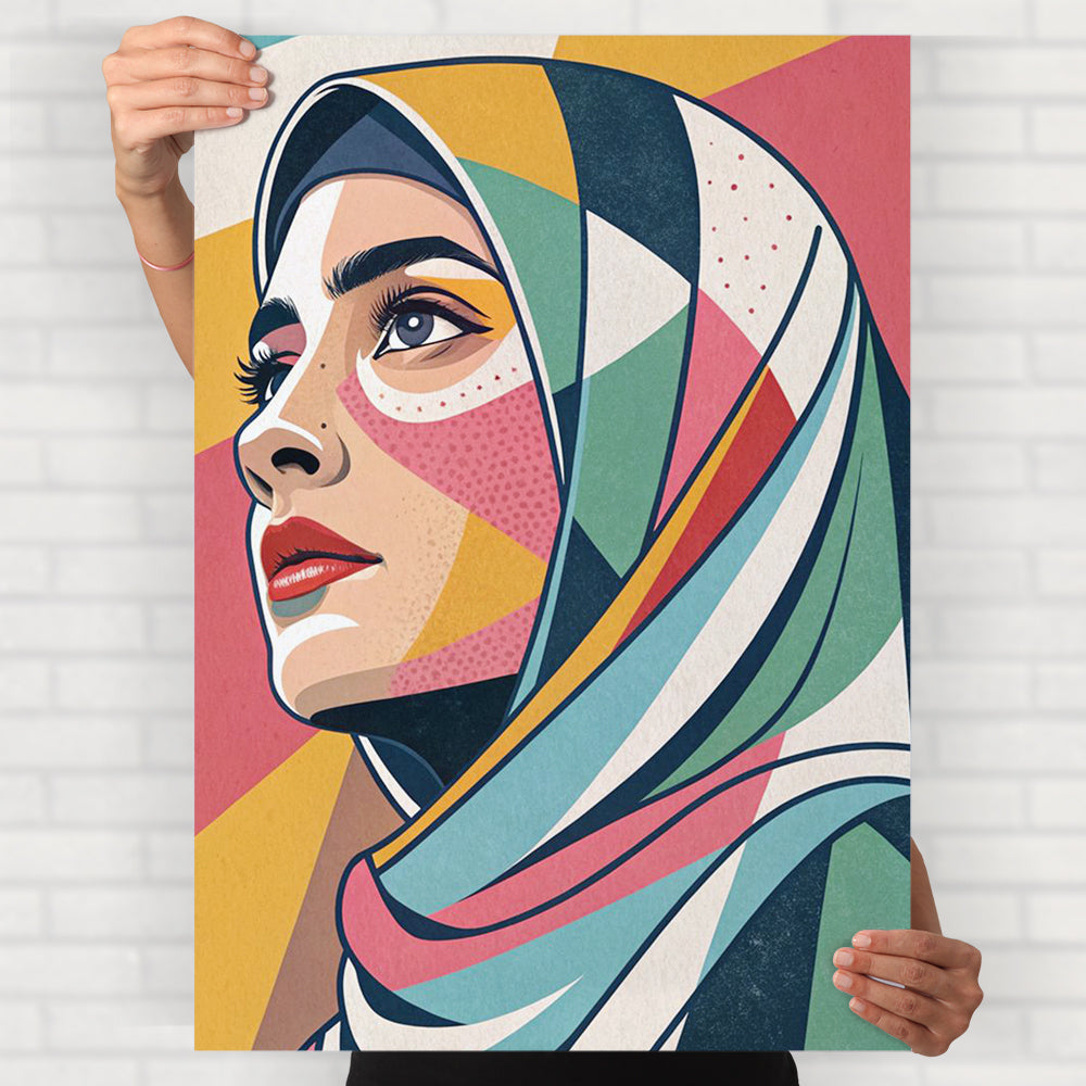 abstract hijabi girl poster