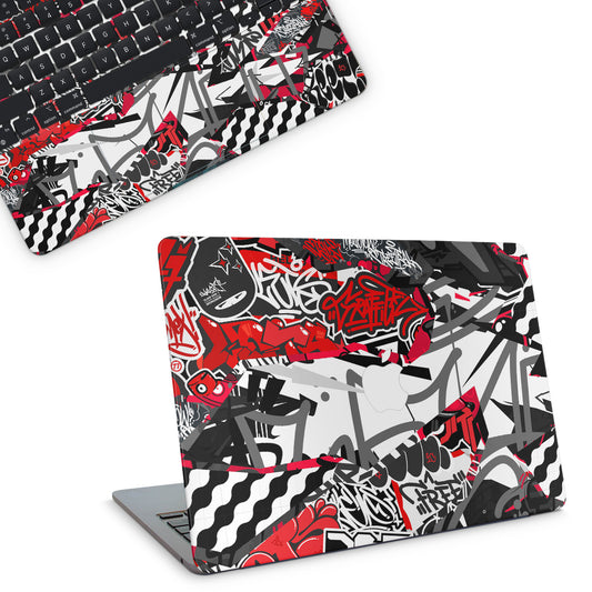 Light Red Graffiti Macbook Skin