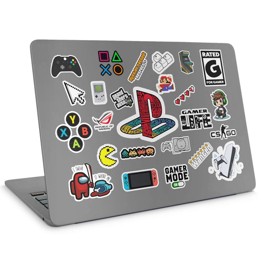 25 Gamer Sticker pack - laptop top sticker set