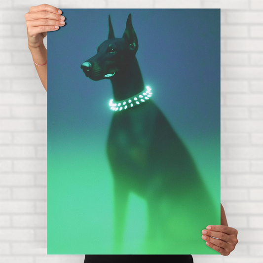 Green Dobermann Poster