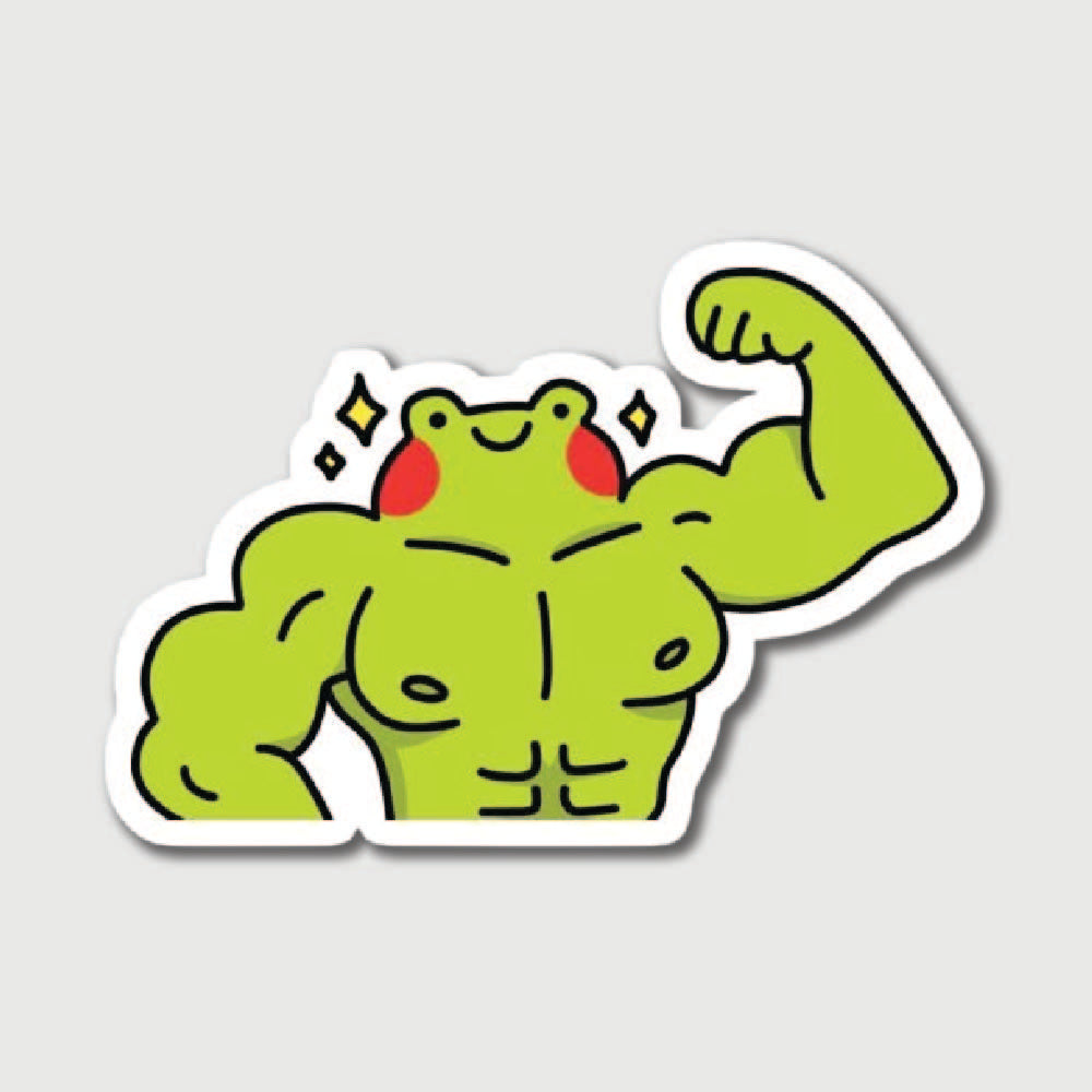 Muscular Frog Sticker