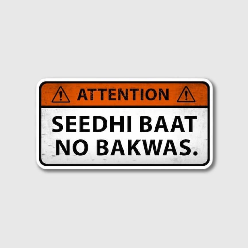 Seedhi Baat No Bakwas Sticker