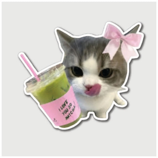 Cat Matcha Sticker
