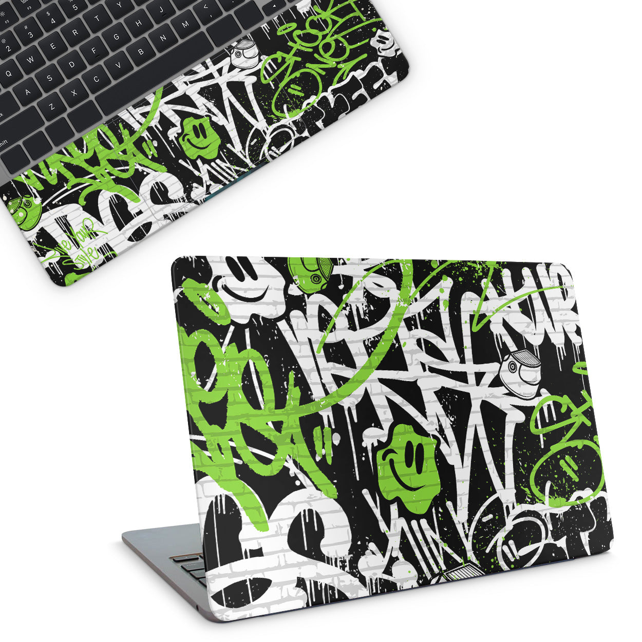 Green Graffiti Laptop Skin