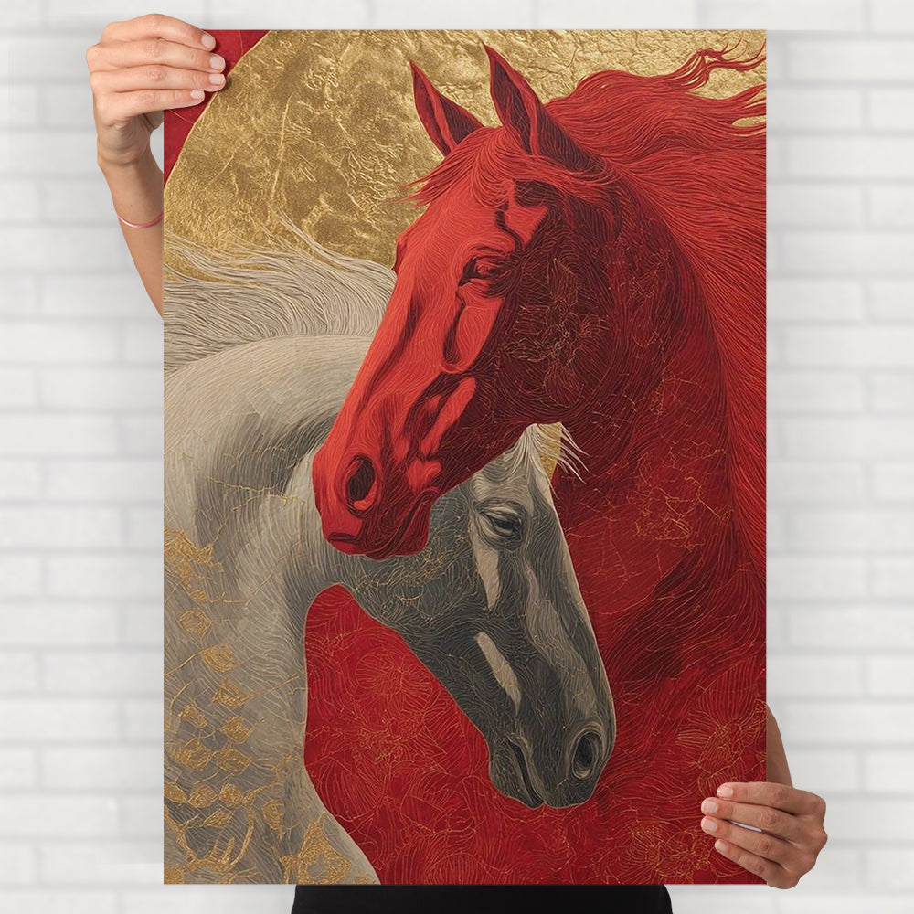 Couple Horses Poster