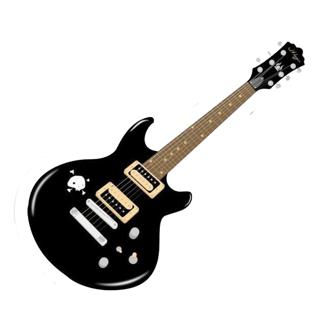 black aesthetic guitar sticker