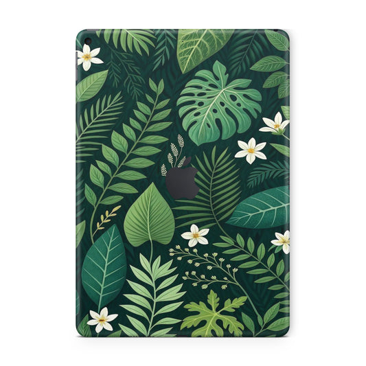 Ipad skin - aesthetic green leaves with flowers