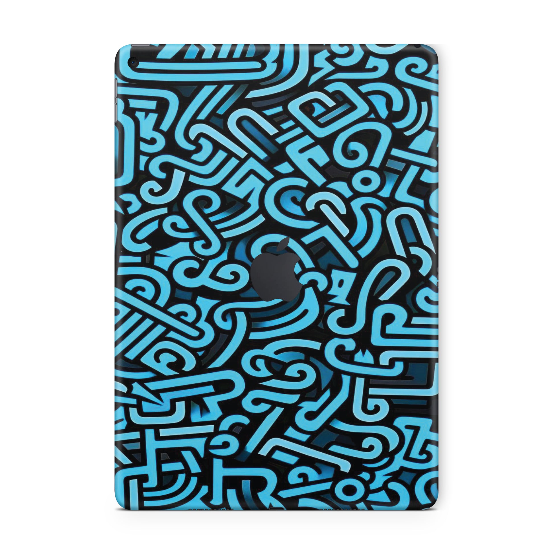 Ipad skin - blue abstract doodle design