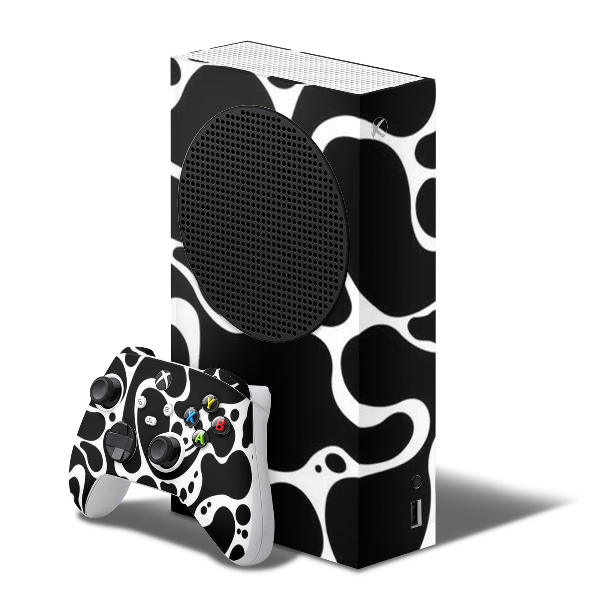 xbox series s skin cow pattern design