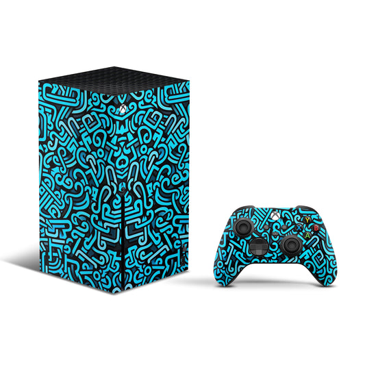 Xbox Series X/S Blue Doodle Skins