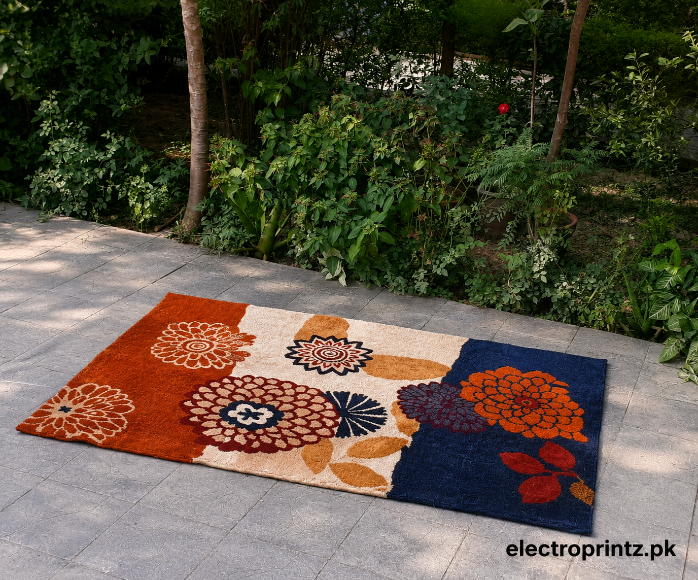 Flower Pattern Floor Rug