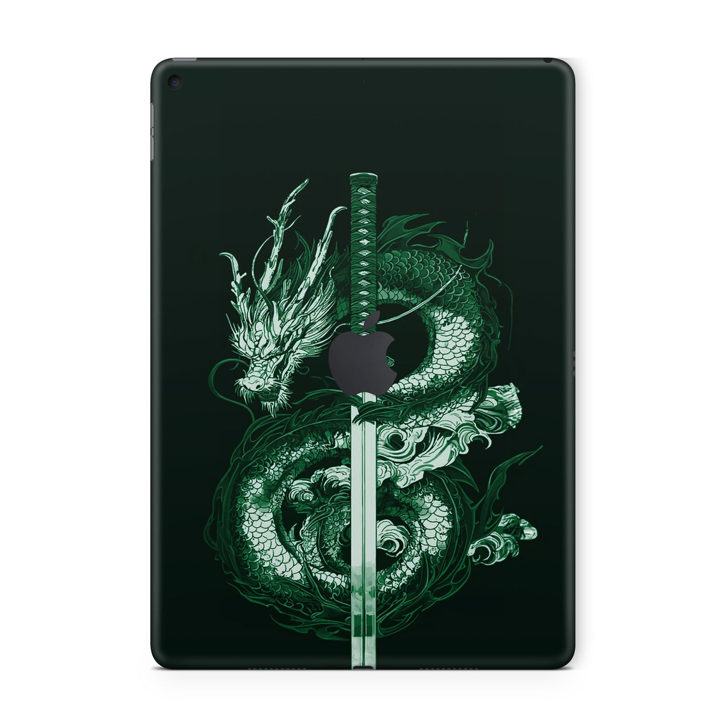 ipad skin - chinese green dragon with a sword