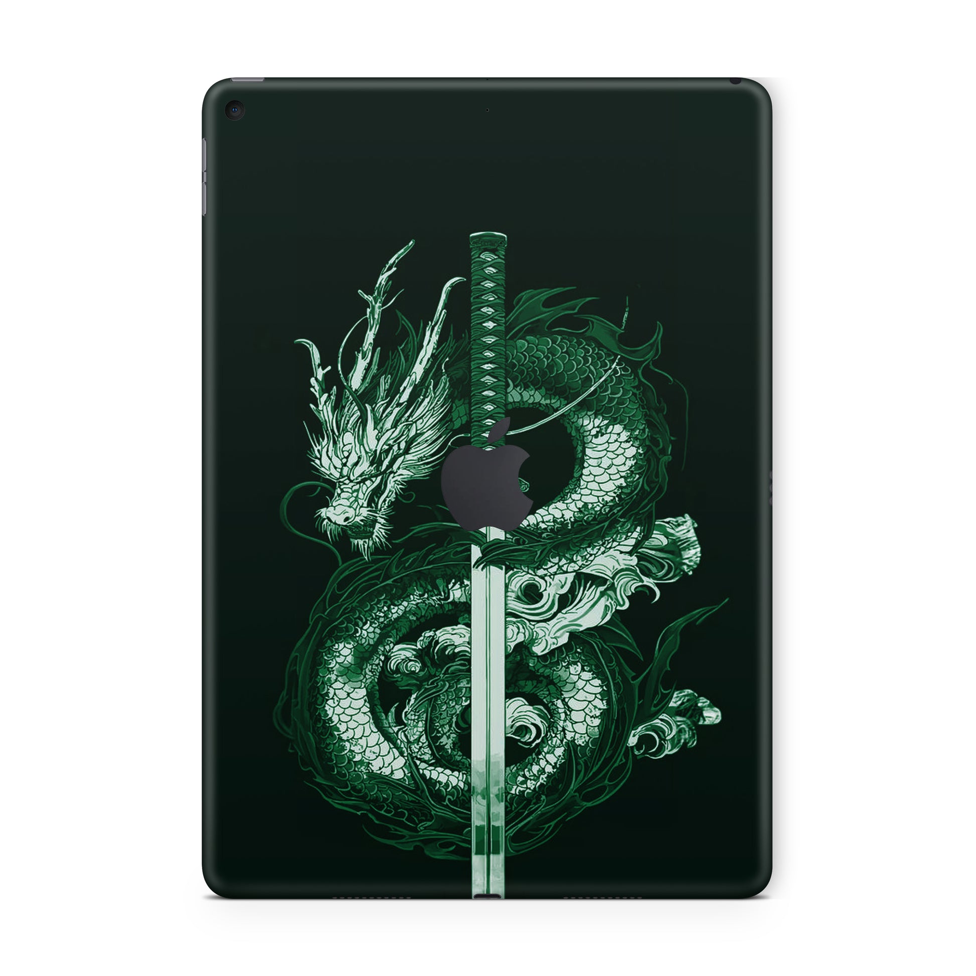 ipad skin - chinese green dragon with a sword