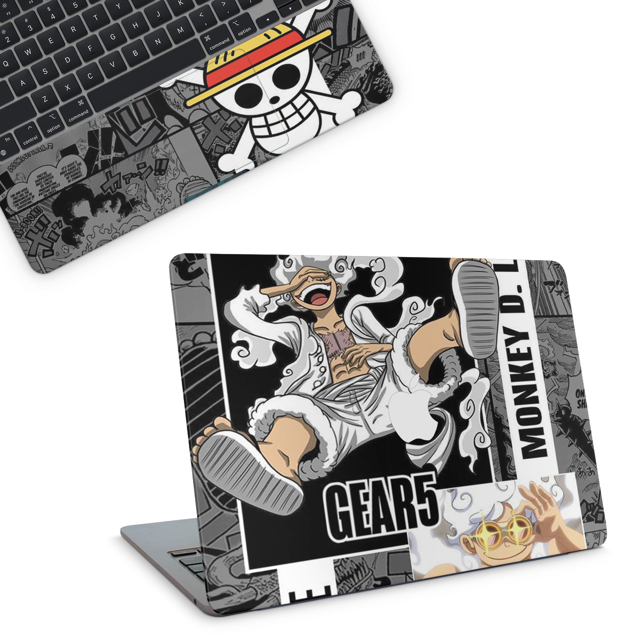 macbook skin with one piece luffy gear 5 design