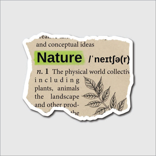 Definition of 'Nature' with a green highlight on a light gray background