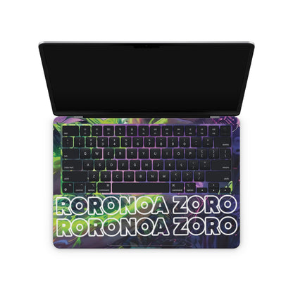 Macbook Skin - One piece zoro with purple background (inside)