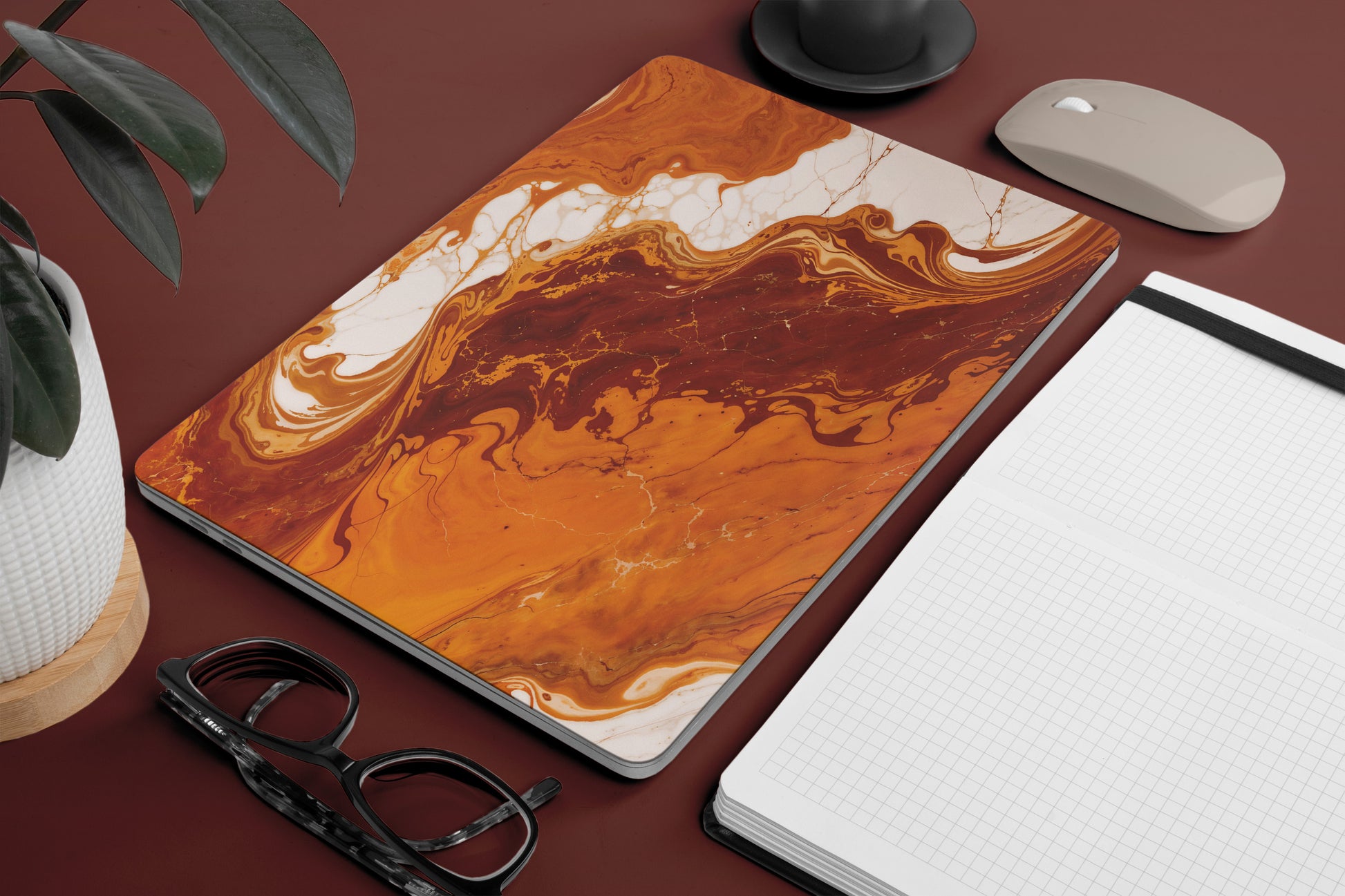 Golden Marble Textured Laptop Skin