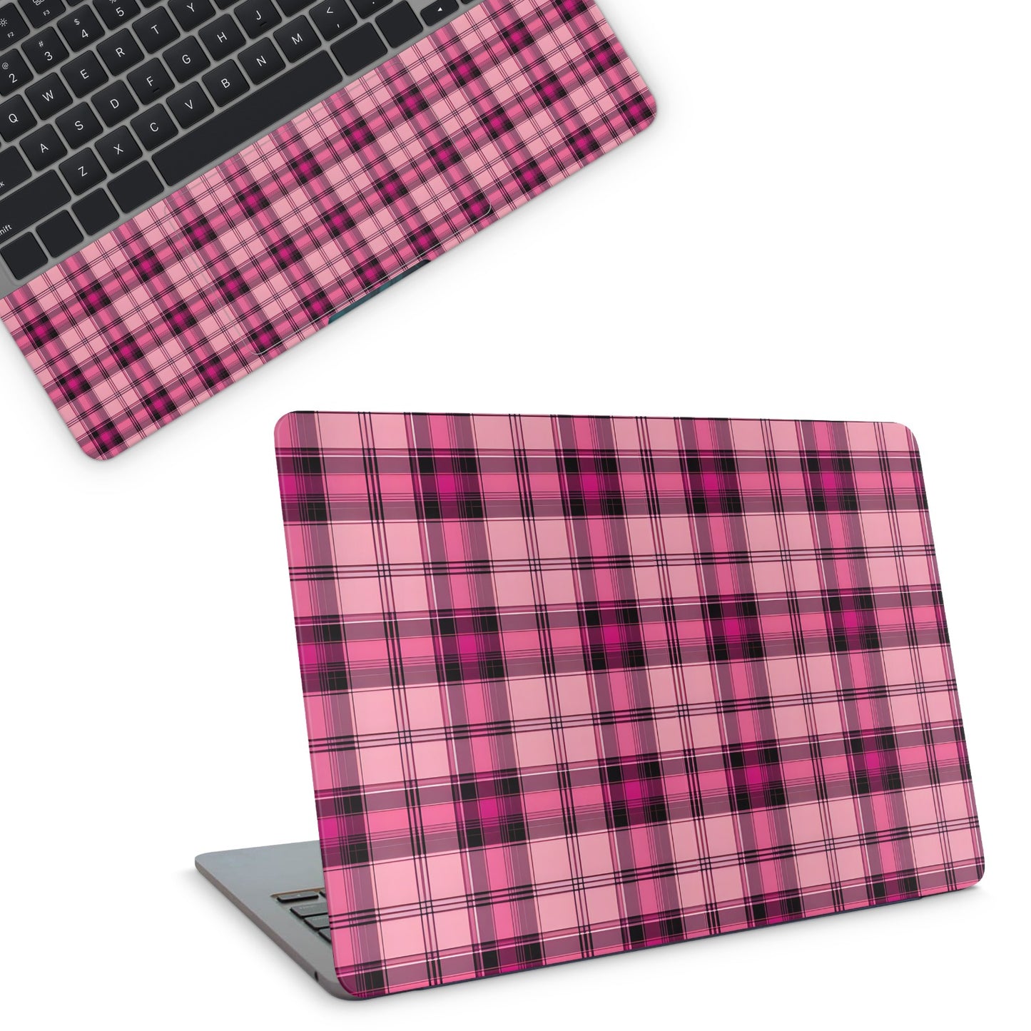 Pink Plaid Laptop Skin