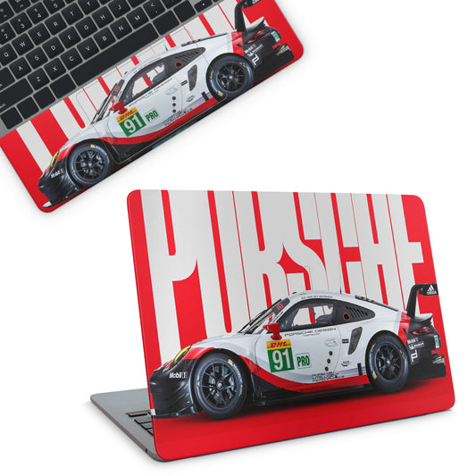 Laptop Skin - Porsche Car with red background
