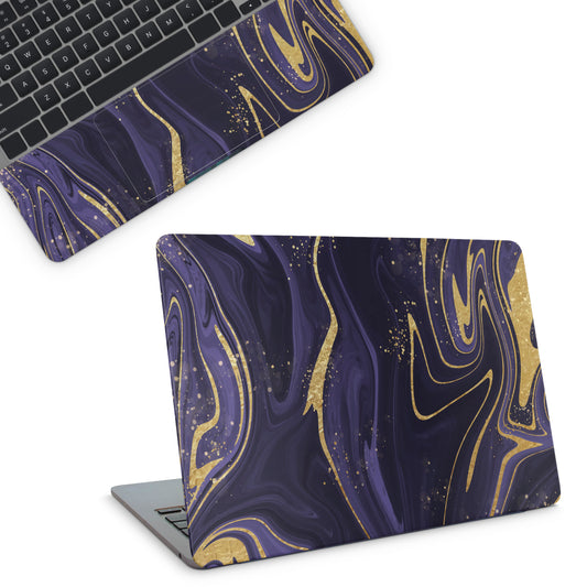 Laptop Skin - Purple Golden Swirl Pattern