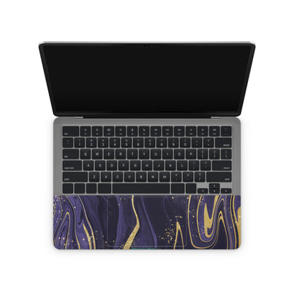 Laptop Skin - Purple Golden Swirl Pattern inside