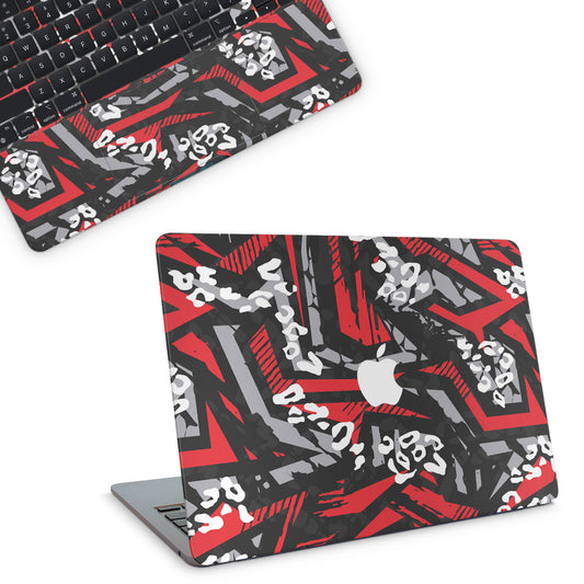 Macbook Skin - artistic red abstract pattern