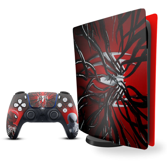 Ps5 skin - Spiderman x venom marvel console and controller skin