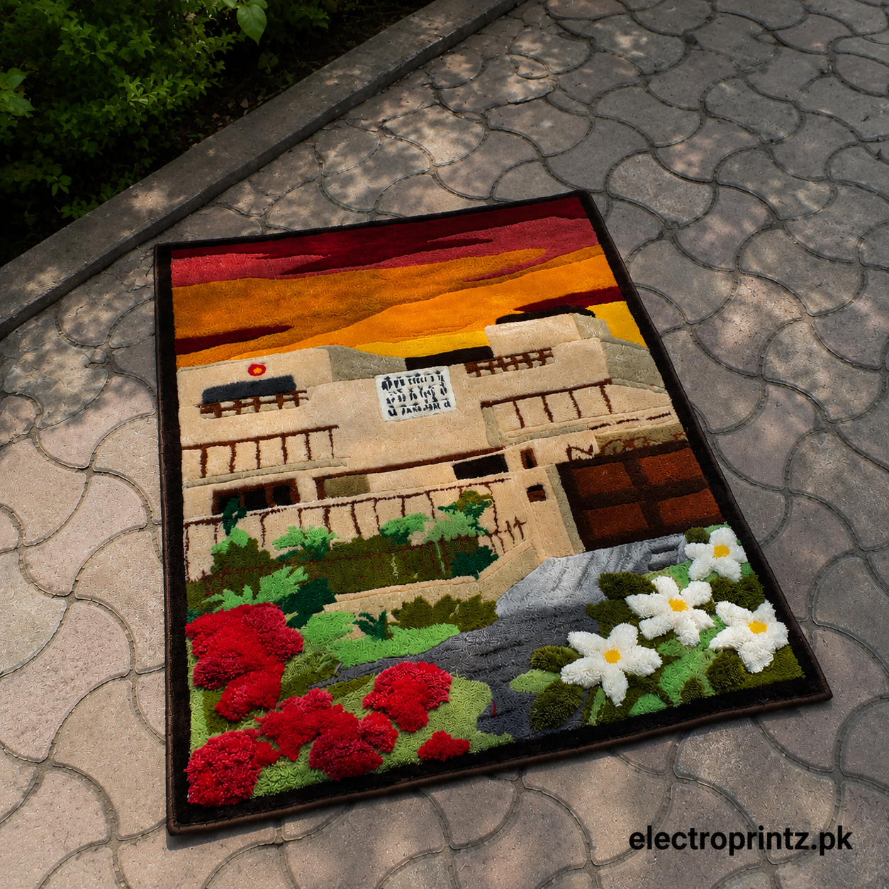 Sunset Courtyard Floor Rug