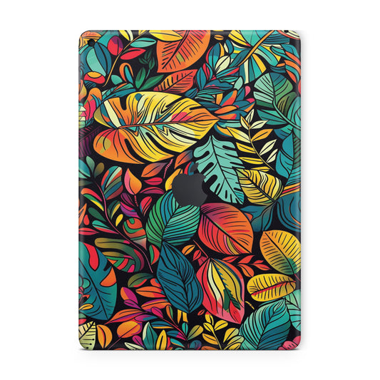 ipad skin - tropical autumn leaves multicolored