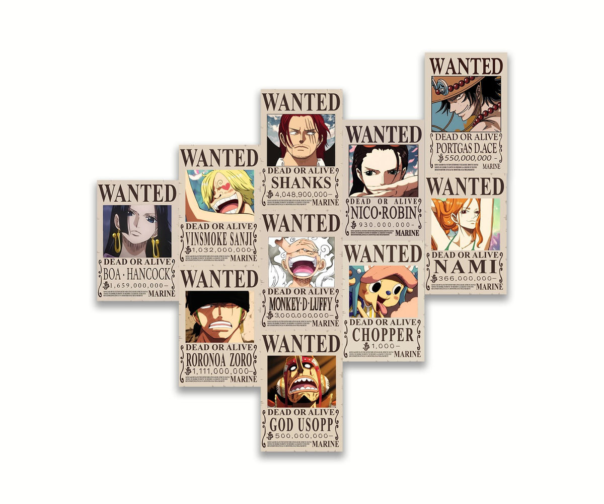 One Piece Wanted Poster Set (x10 A4)