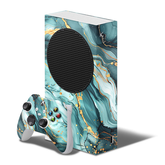 Teal Marble Texture Xbox Series Skin