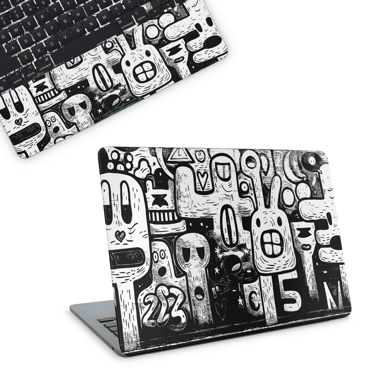 Black Abstract Grunge Macbook Skin - macbook skins