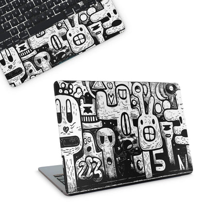 Black Abstract Grunge Macbook Skin - macbook skins